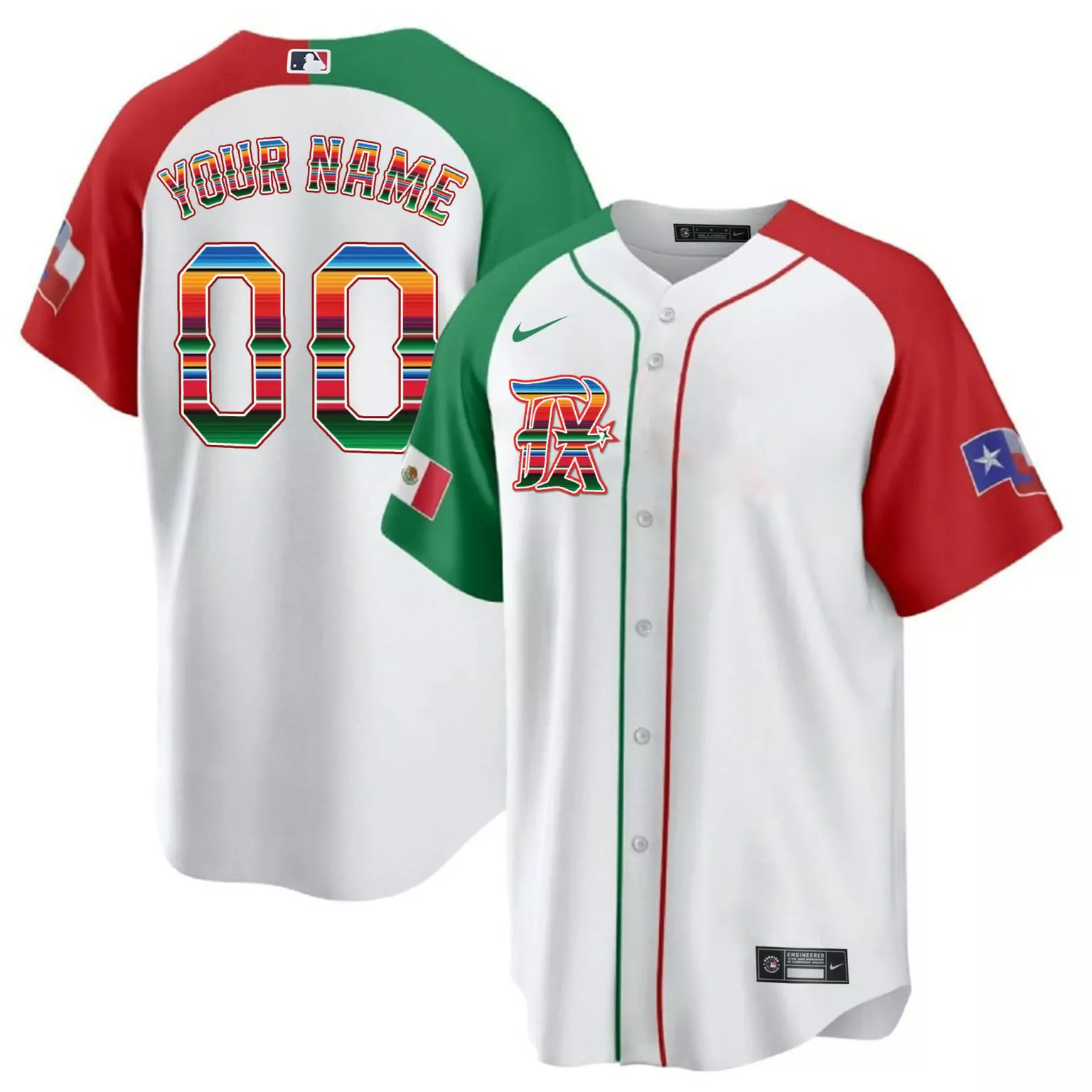 Customizable City connect alternate texas rangers mexican heritage night custom jersey all stitched 1400