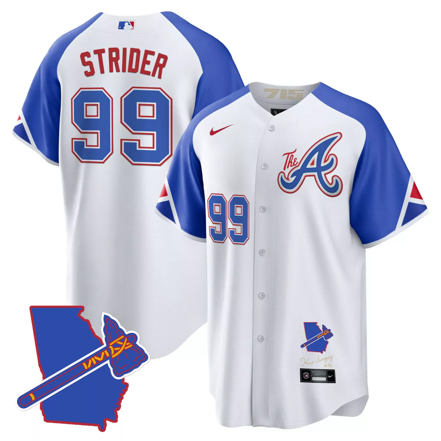 Personalized City connect spencer strider atlanta braves the a gold jersey georgia patch all stitched 7410
