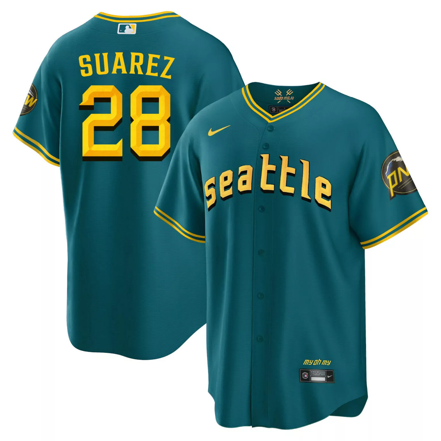 Personalized Cool aqua eugenio suarez seattle mariners 2023 city connect fan made collection jersey all stitched 5023