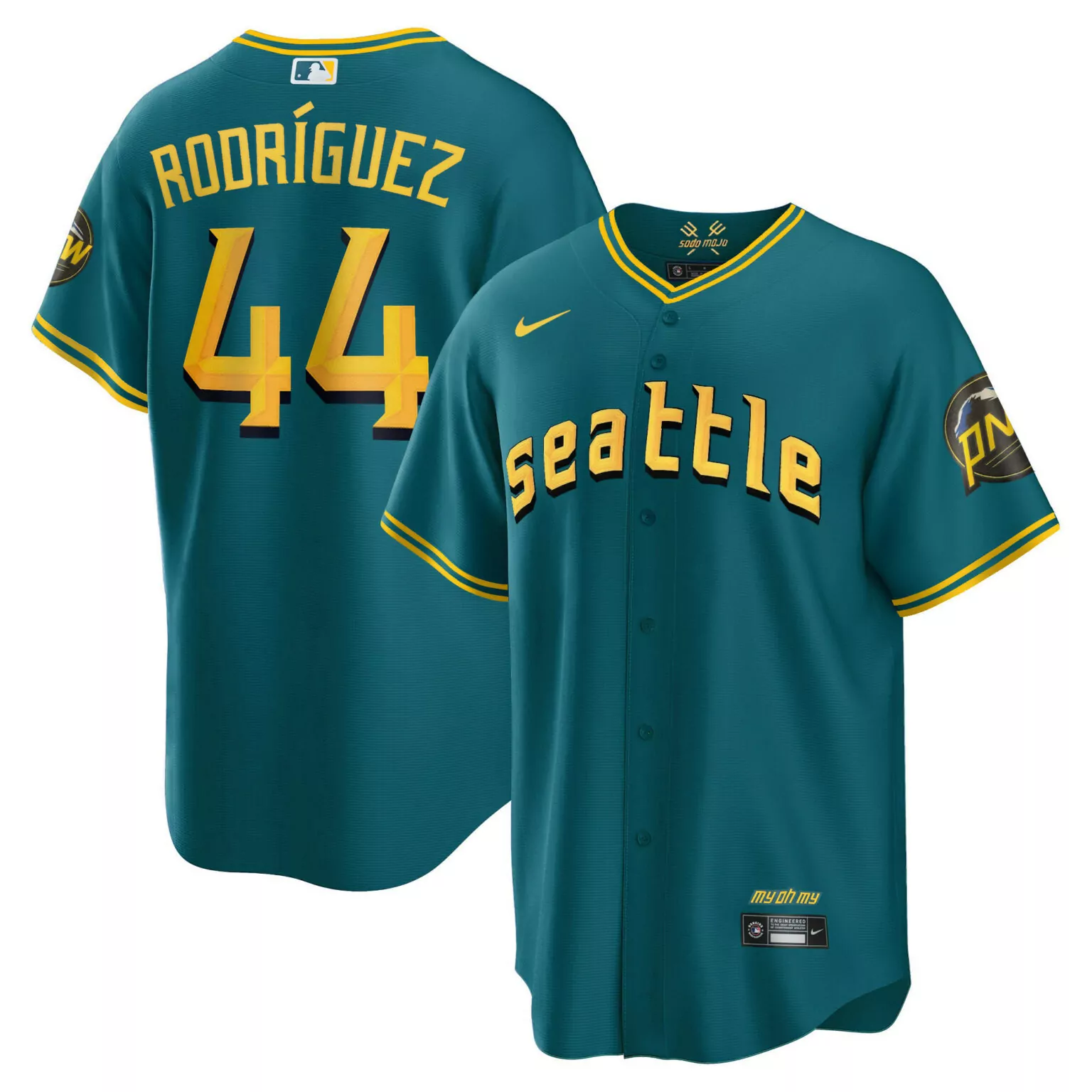 Custom Cool aqua julio rodriguez seattle mariners 2023 city connect collection jersey all stitched 1495