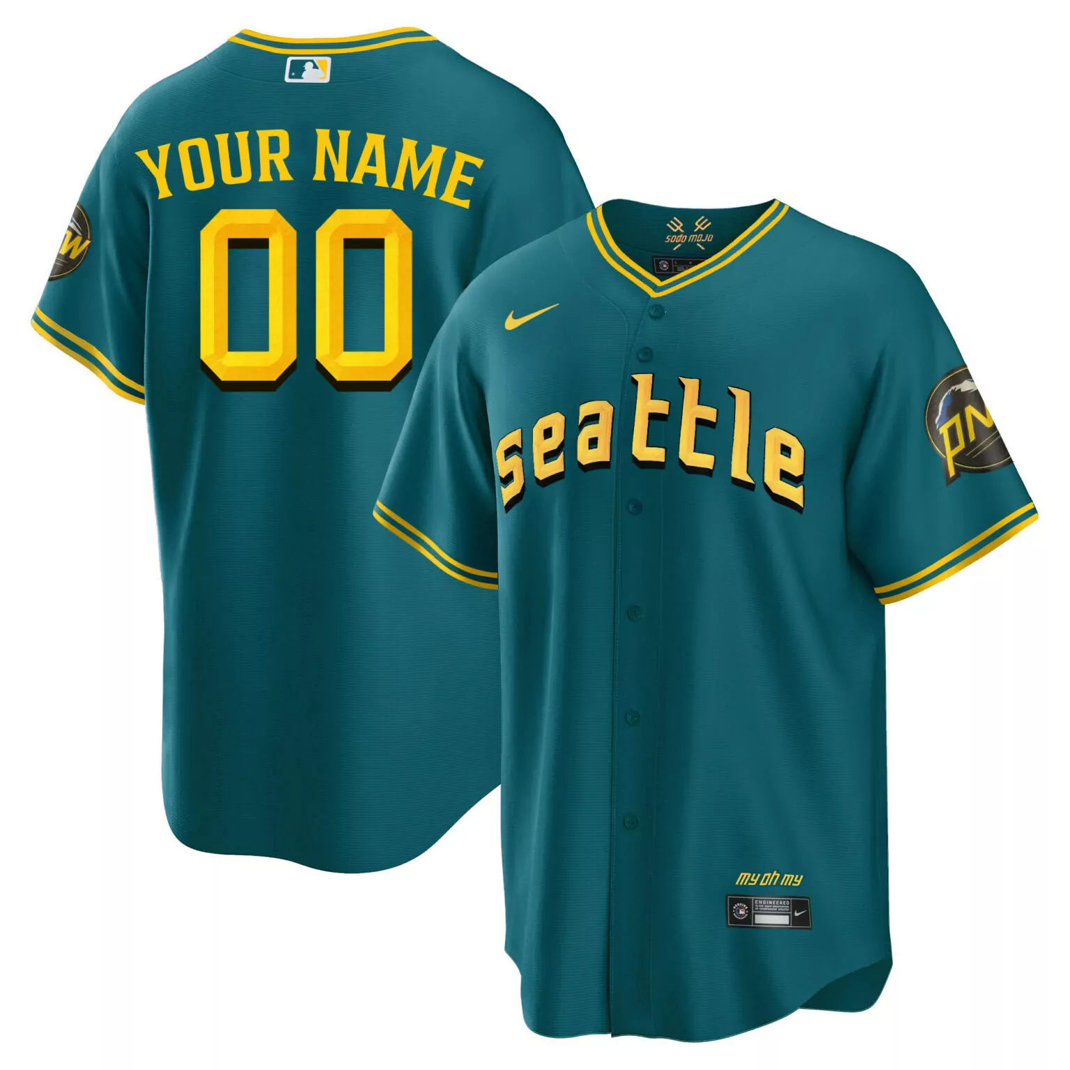Custom Cool aqua seattle mariners 2023 city connect fan made edition custom jersey all stitched 3783