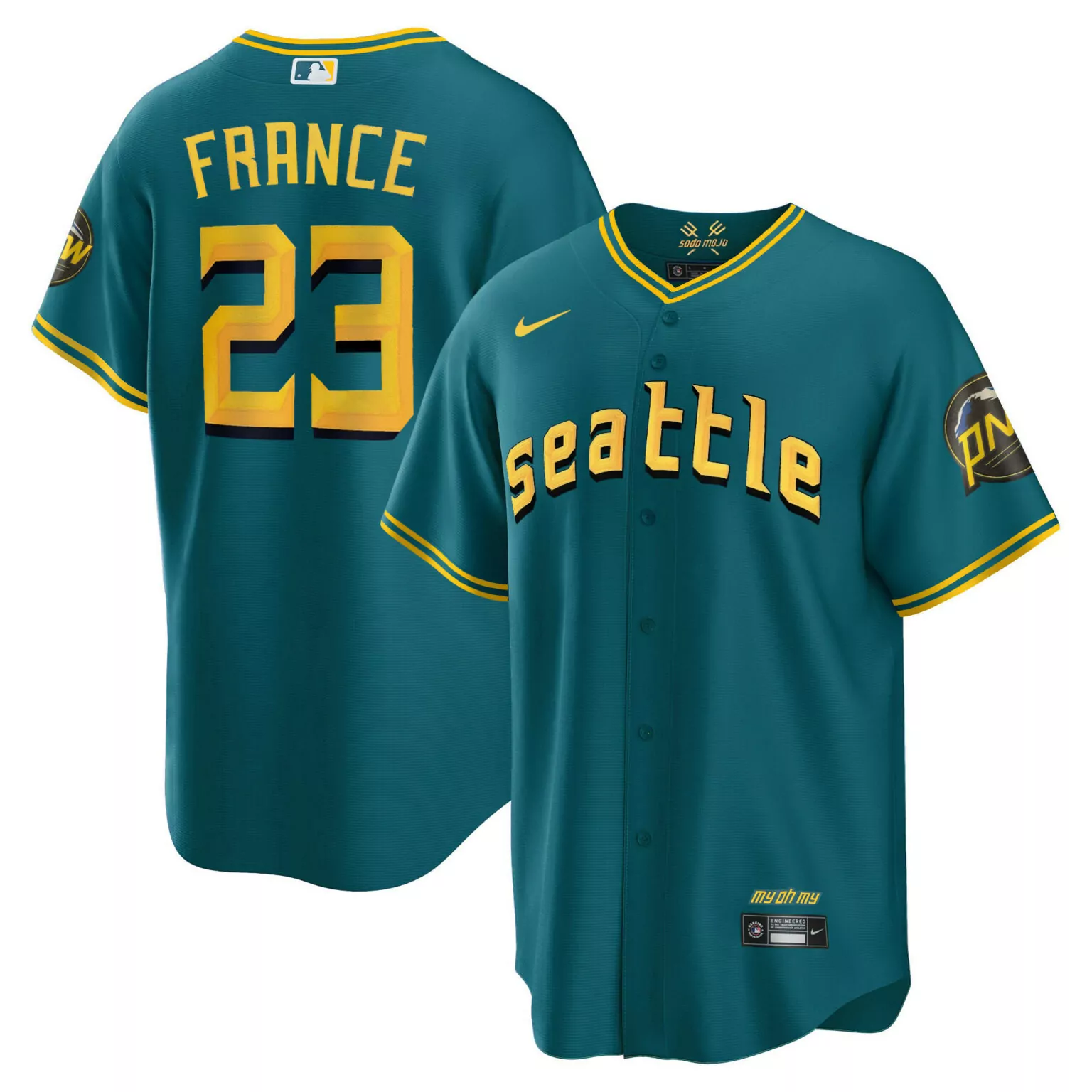 Customizable Cool aqua ty france seattle mariners 2023 city connect collection jersey all stitched 9037