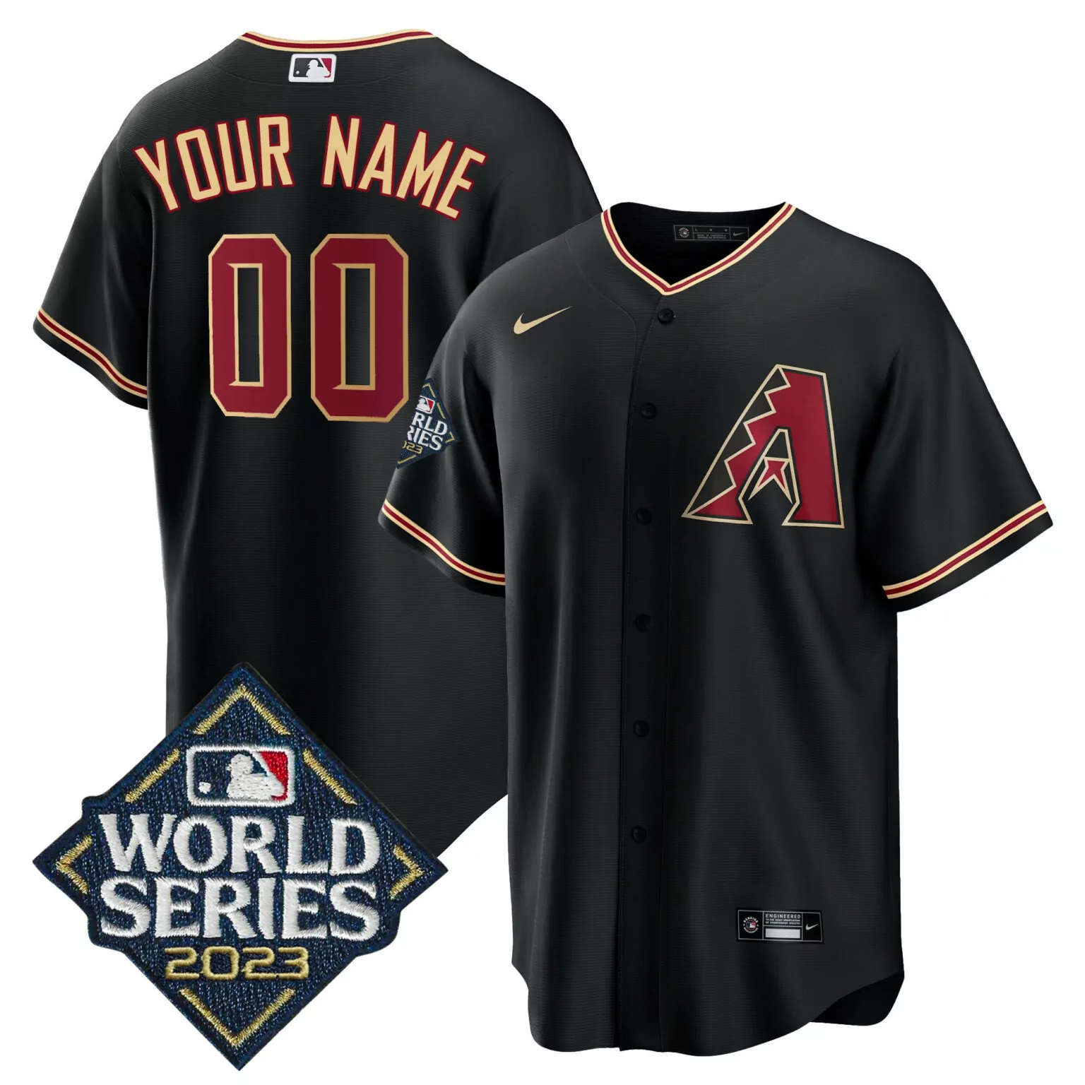 Custom Cool black arizona diamondbacks black 2023 world series custom jersey all stitched 1230