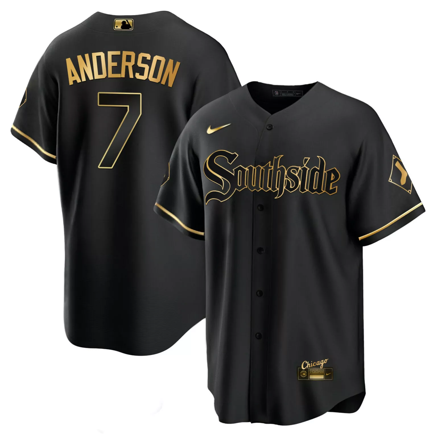 Customizable Cool black gold tim anderson chicago white sox black gold jersey all stitched 8870