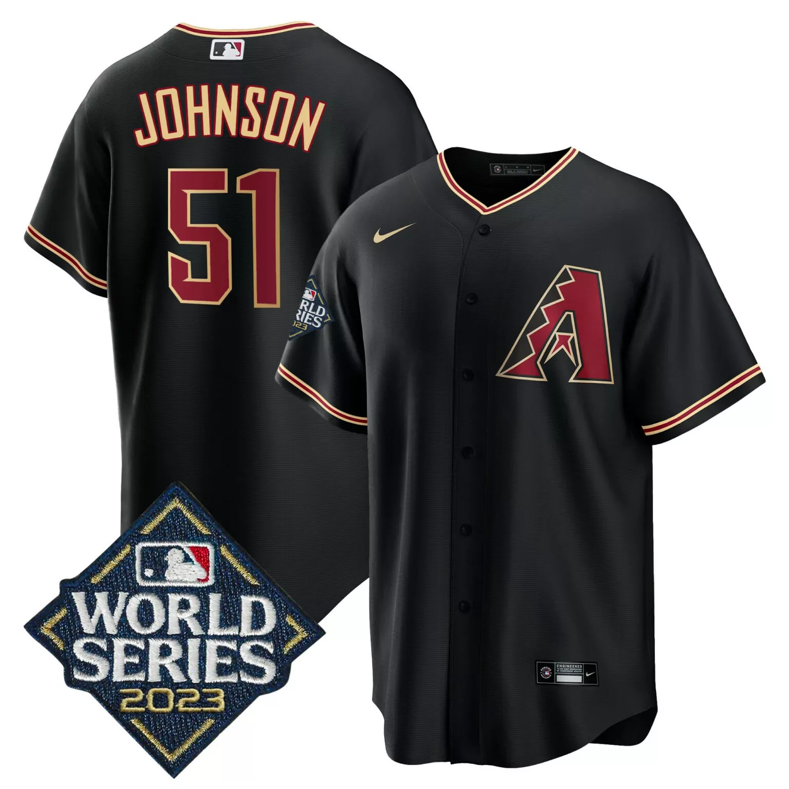 Custom Cool black randy johnson arizona diamondbacks black 2023 world series jersey all stitched 1916