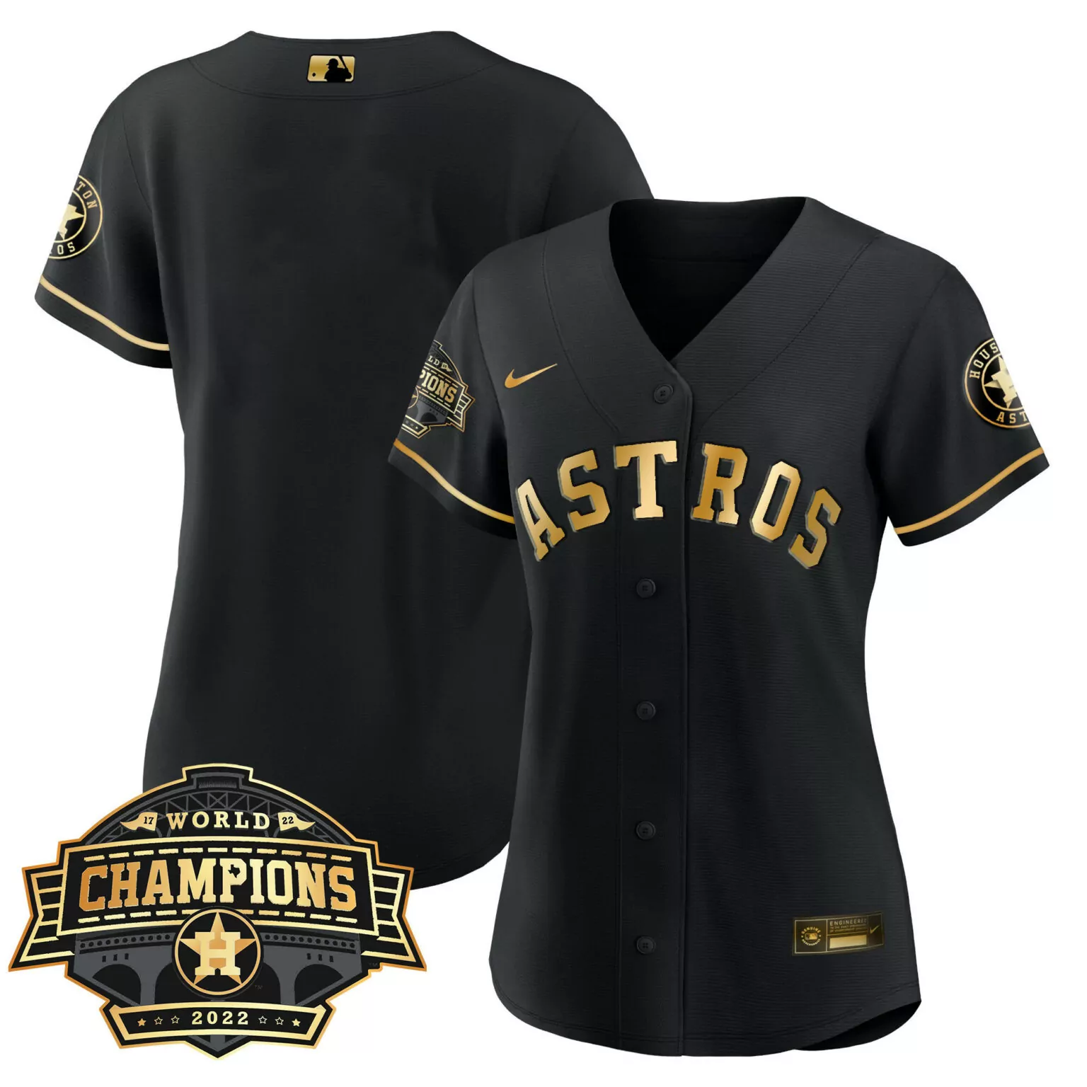 Personalized Cool black team houston astros 2022 world series champions patch jersey all stitched 6446