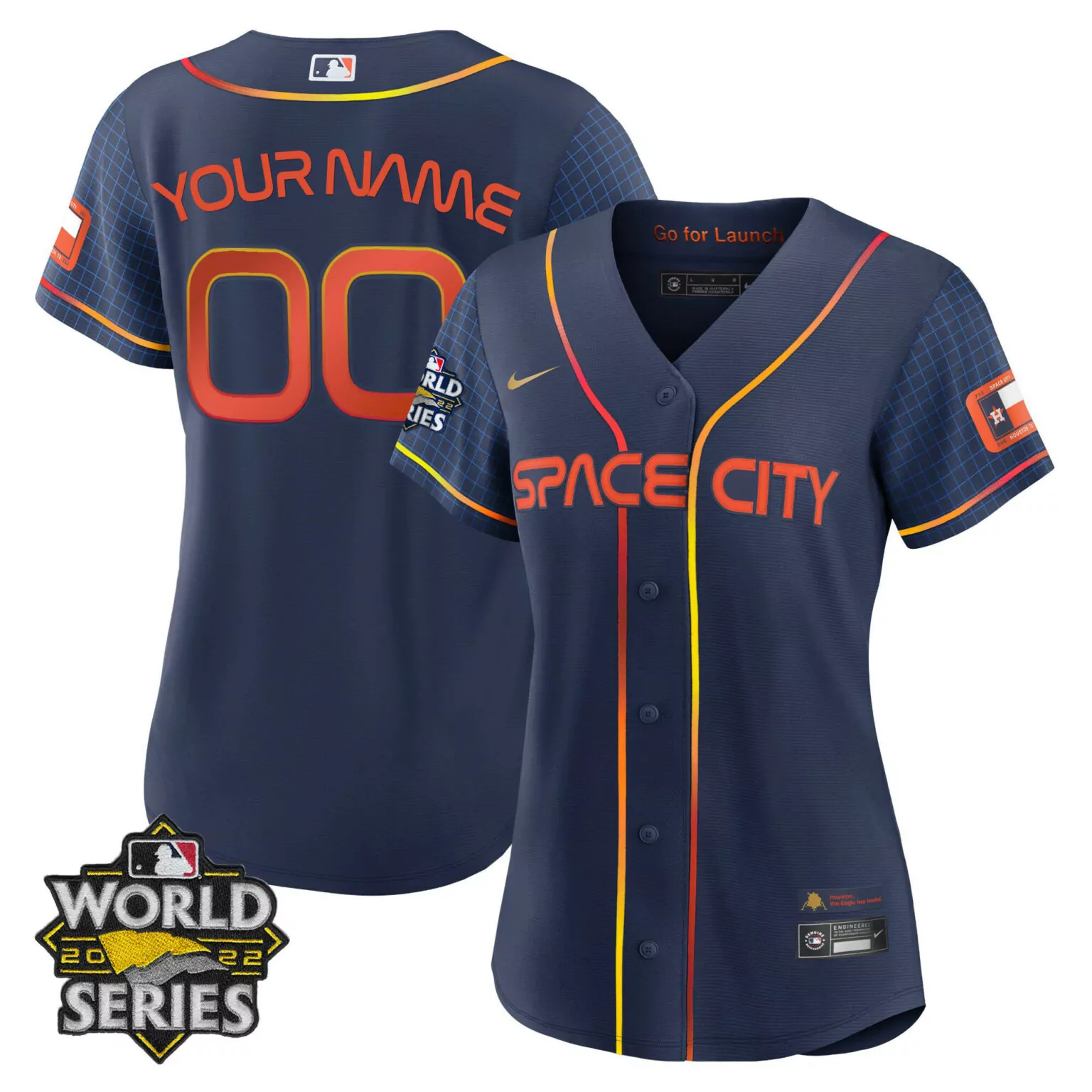 Custom Cool space city houston astros 2022 world series custom name and number jersey all stitched 3962