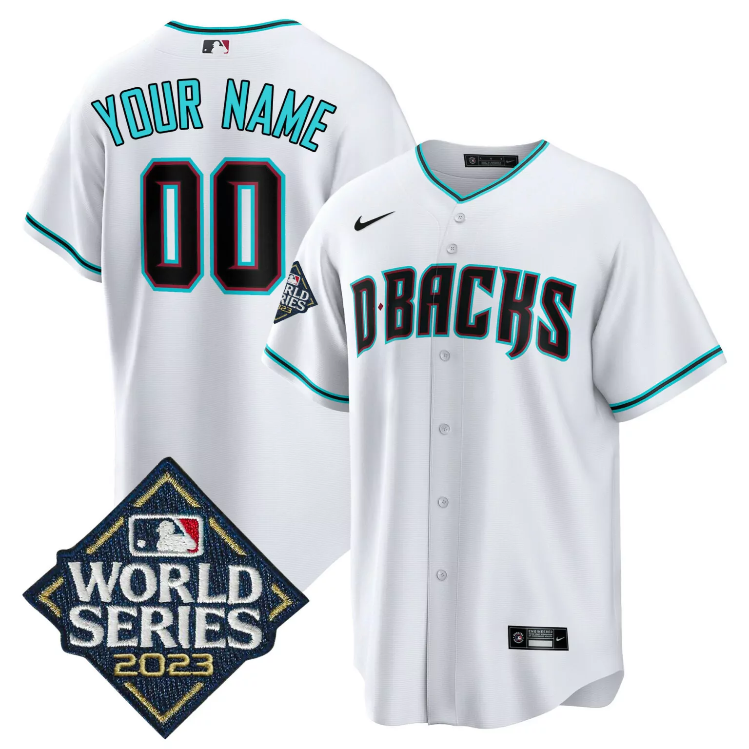 Customizable Cool white arizona diamondbacks white 2023 world series custom jersey all stitched 4576