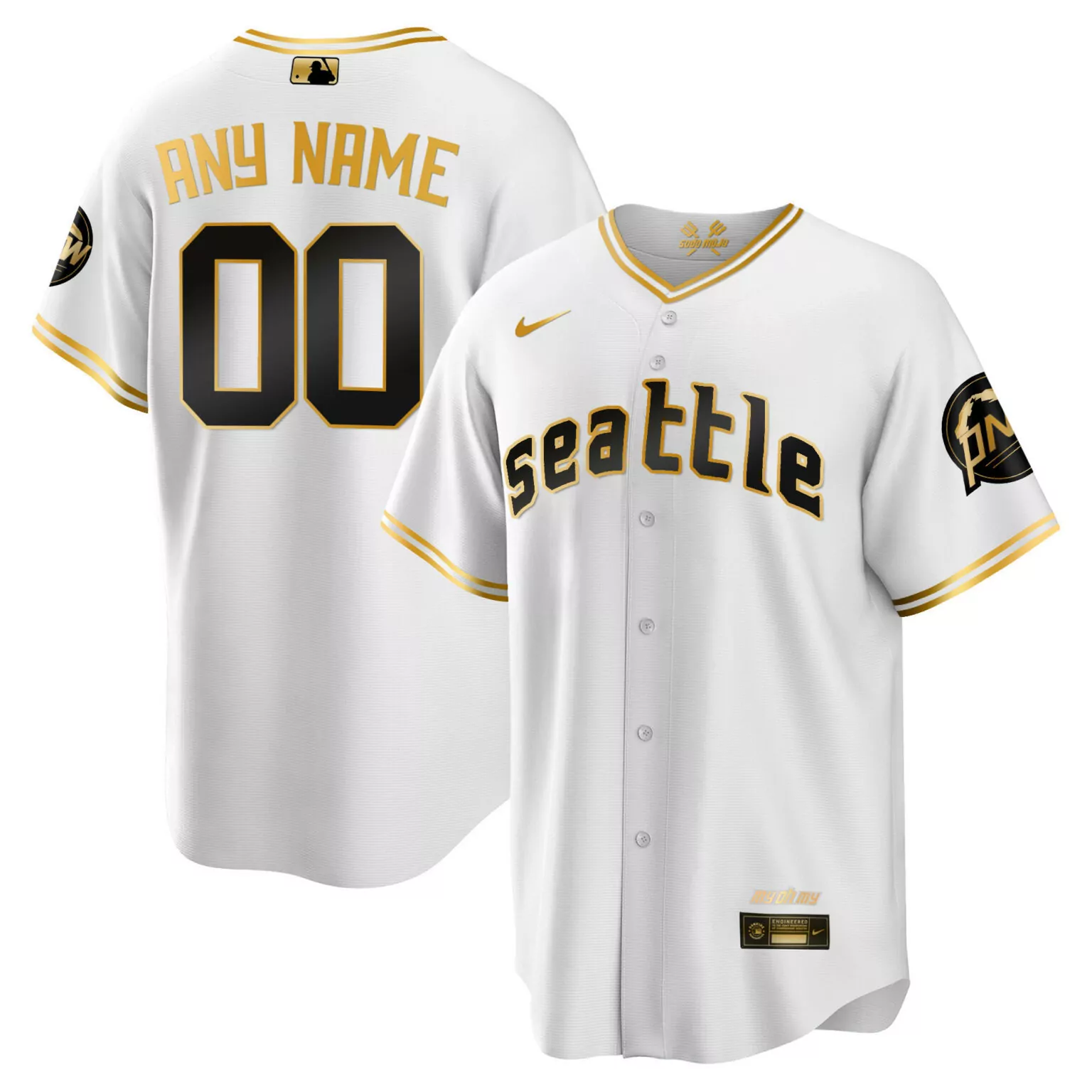 Custom Cool white gold seattle mariners 2023 city connect gold custom jersey all stitched 6757