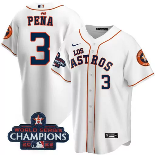 Custom Cool white jeremy pea houston astros 2022 world series champions player jersey all stitched 6610