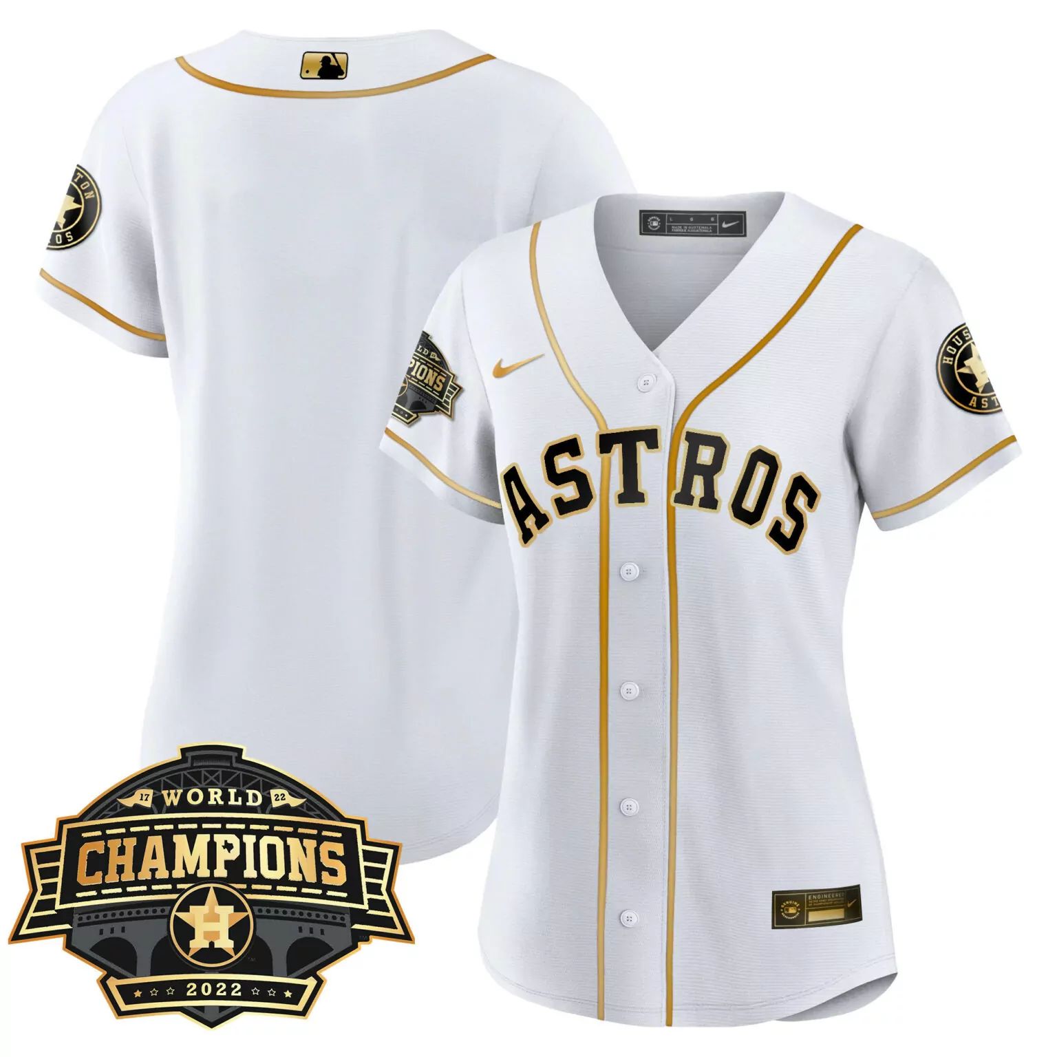 Custom Cool white team houston astros 2022 world series champions patch jersey all stitched 2453