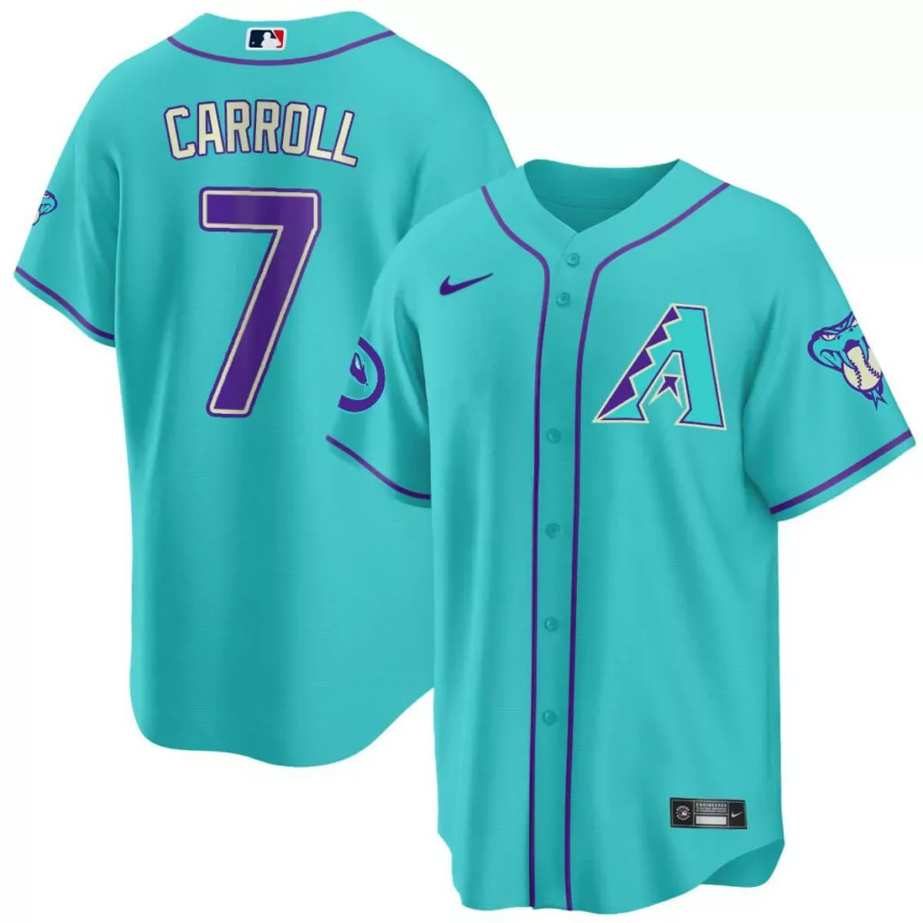 Customizable Corbin carroll 2024 arizona diamondbacks teal purple jersey all stitched 4304