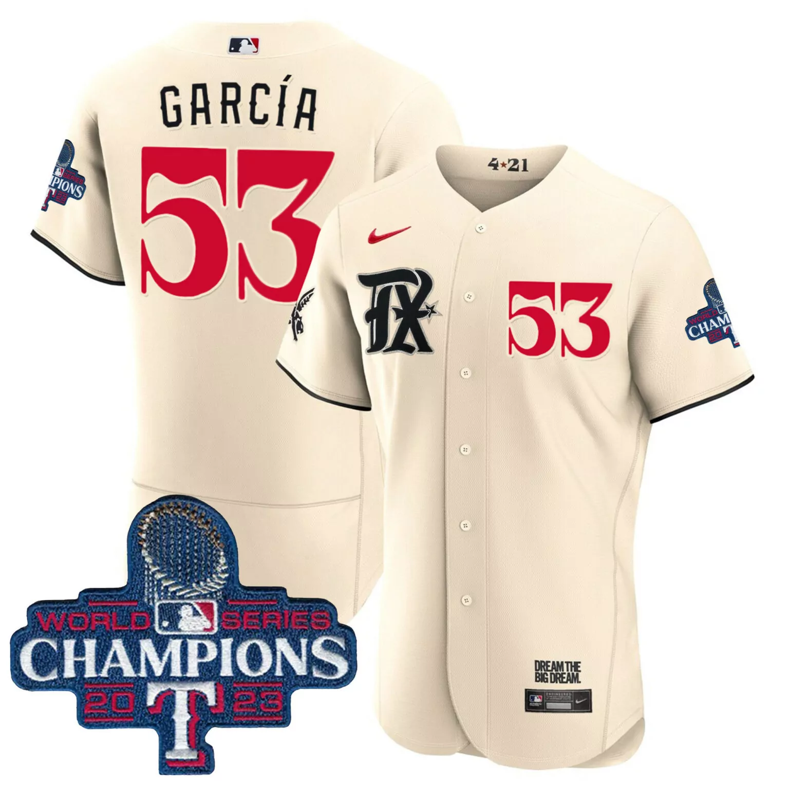 Custom Cream adolis garcia texas rangers 2023 world series champions city connect jersey all stitched 4042
