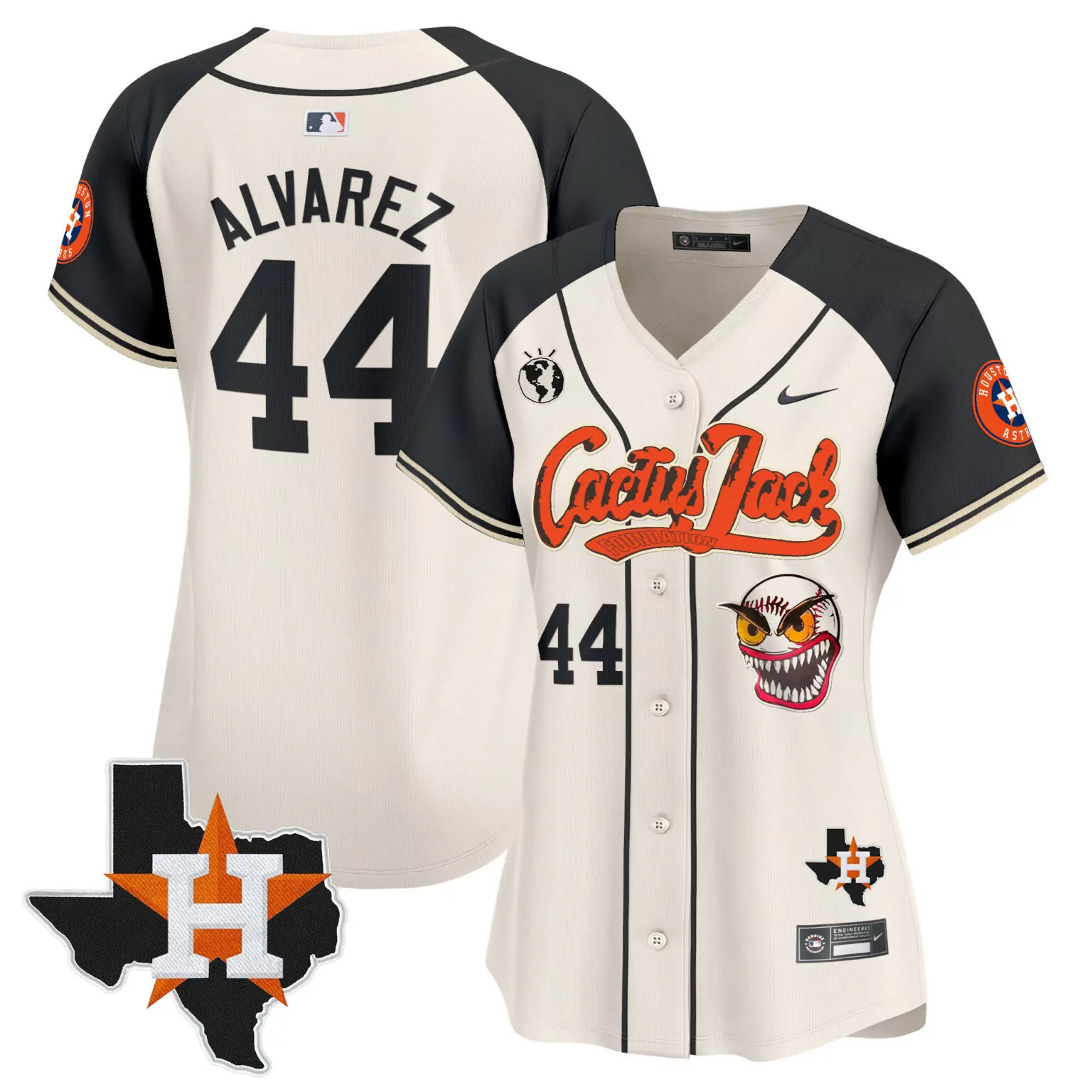 Customizable Cream alternate yordan alvarez houston astros cactus jack patch jersey v6 stitched 7080
