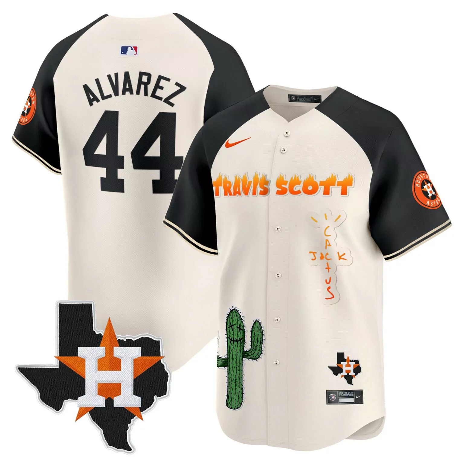 Personalized Cream alternate yordan alvarez houston astros cactus jack patch jersey v9 stitched 4060
