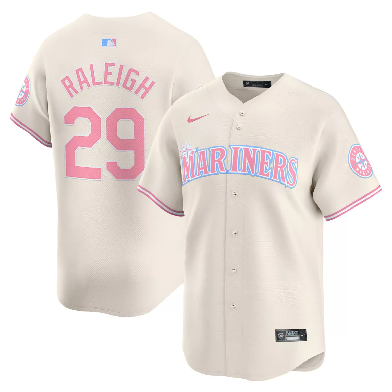 Personalized Cream cal raleigh unisex seattle mariners bubblegum pink jersey all stitched 8119