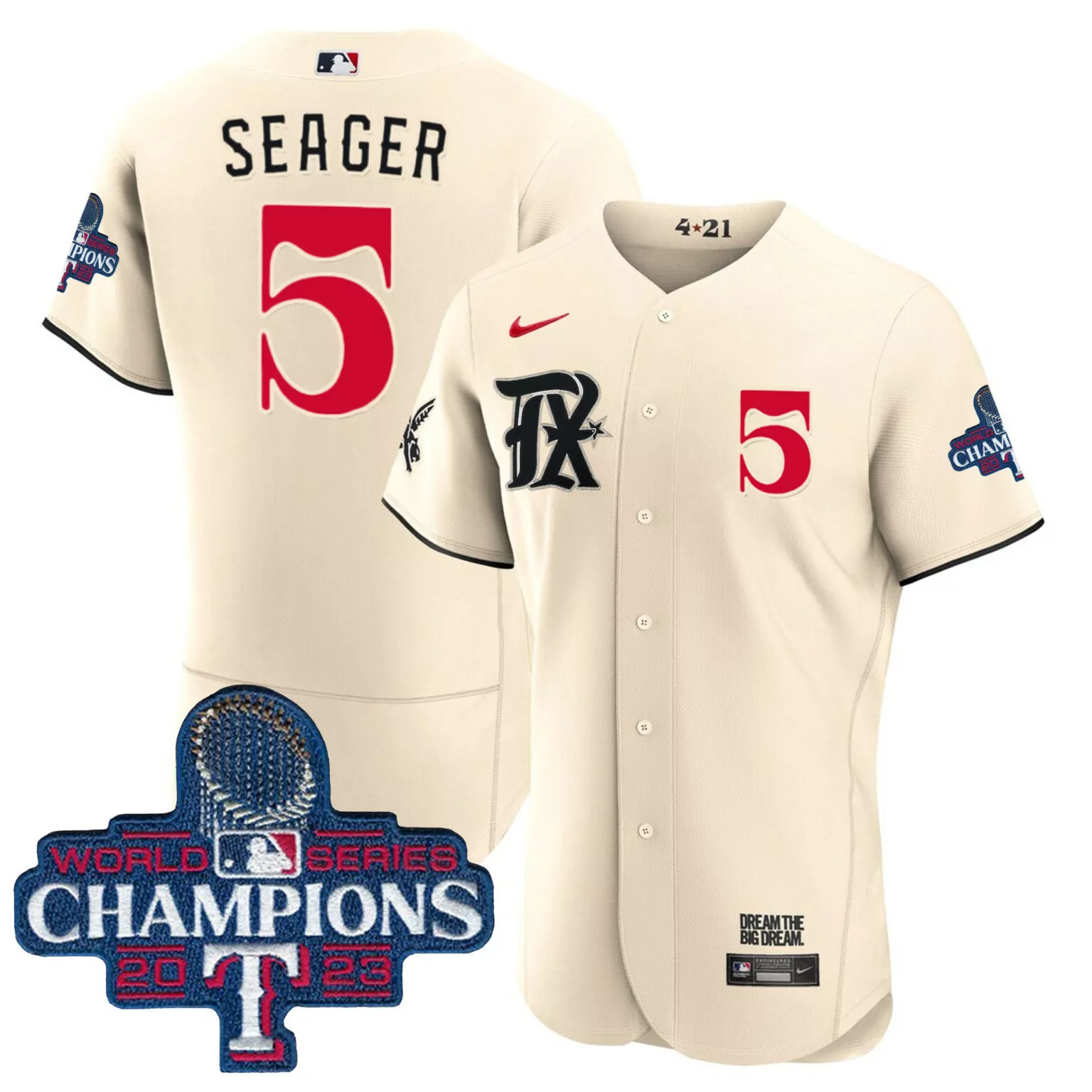 Customizable Cream corey seager texas rangers 2023 world series champions city connect jersey all stitched 4125