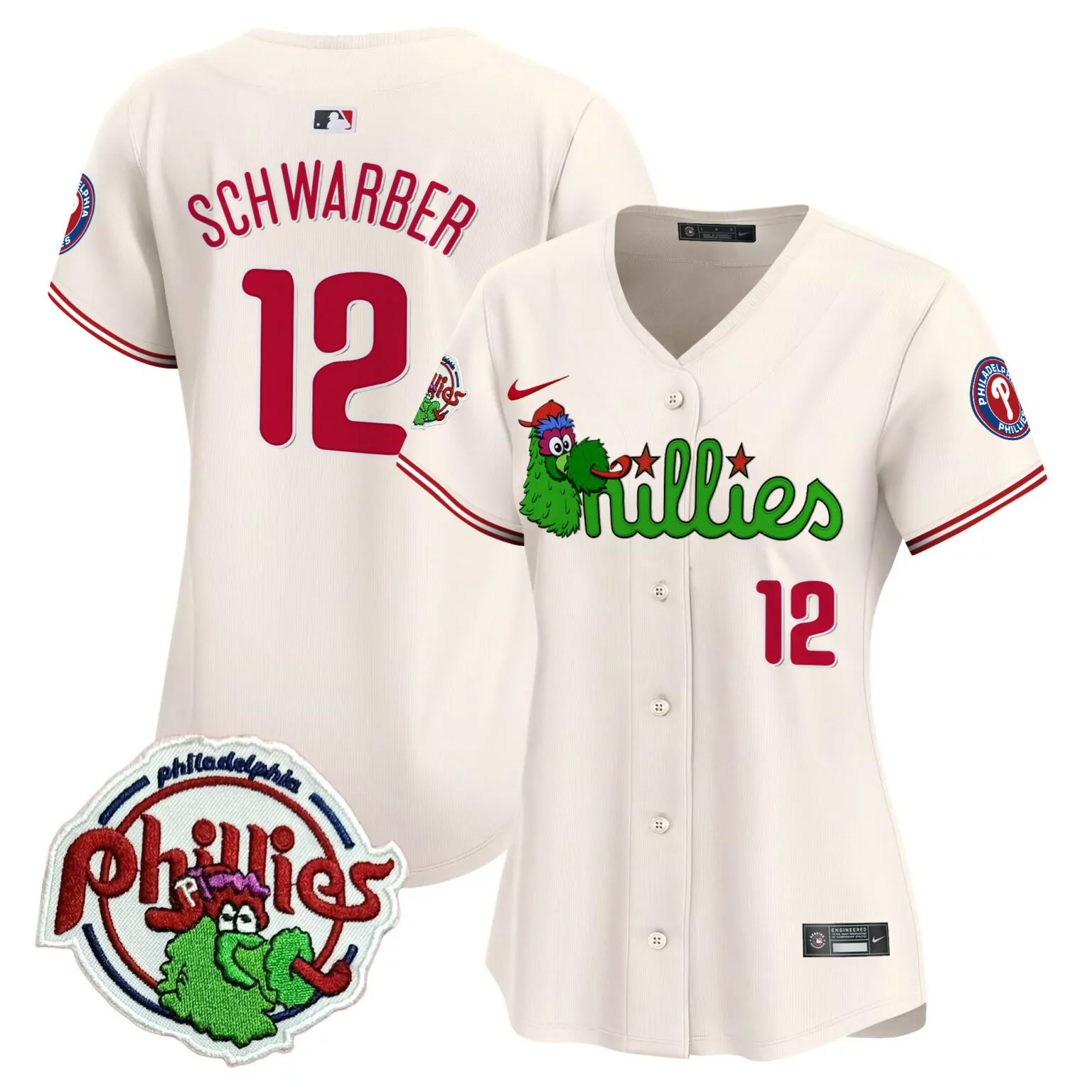 Customizable Cream kyle schwarber philadelphia phillies patch jersey v3 all stitched 6681