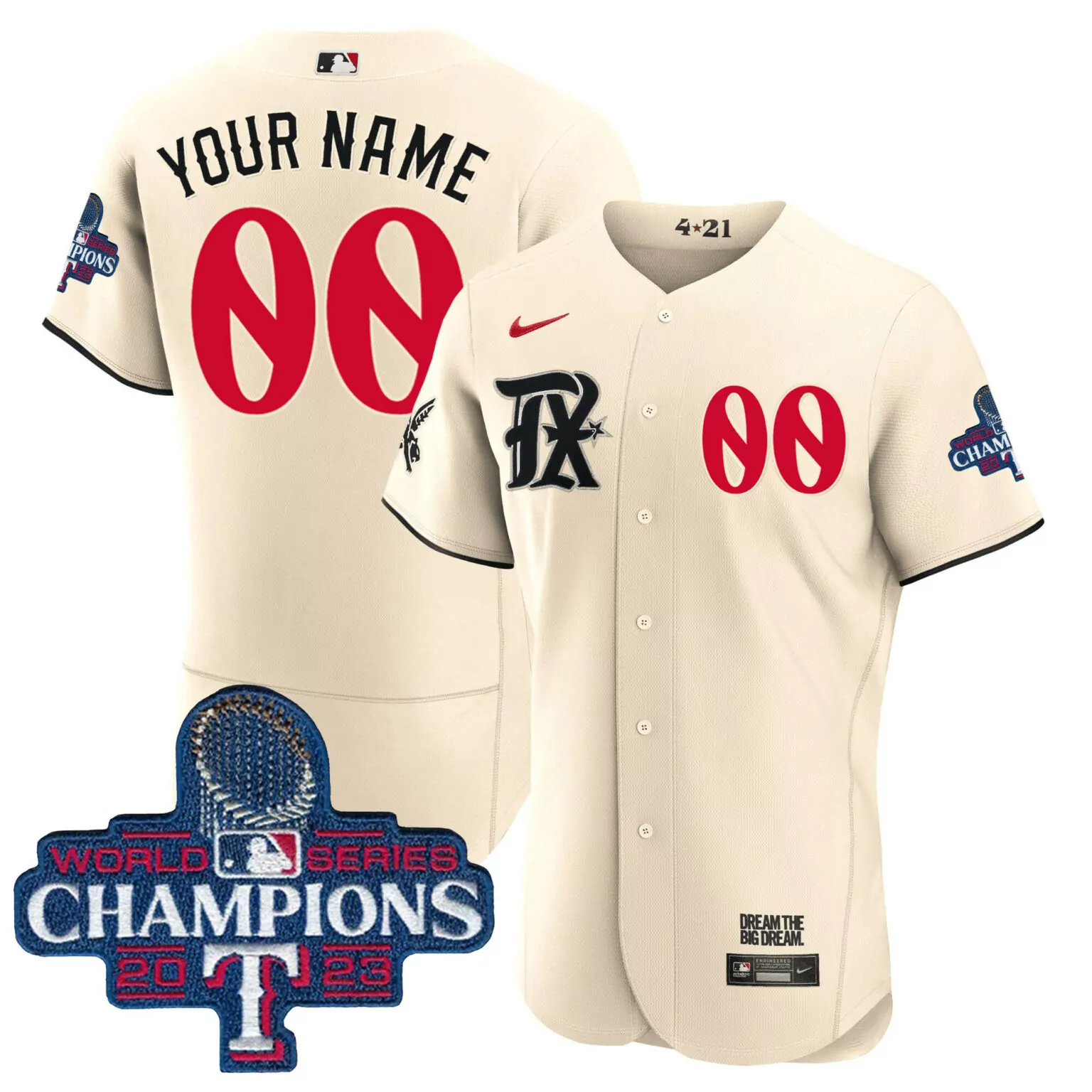 Custom Cream texas rangers 2023 world series champions city connect custom jersey all stitched 1501