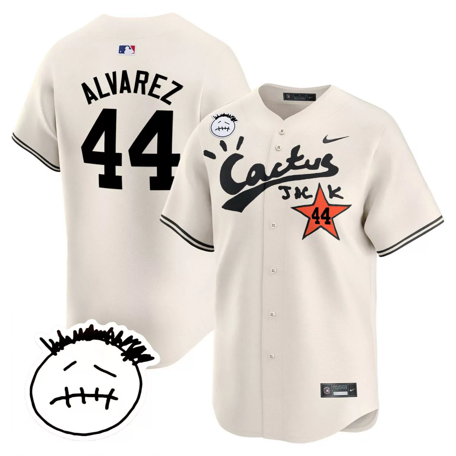 Custom Cream yordan alvarez houston astros cactus jack patch jersey v4 stitched 9336