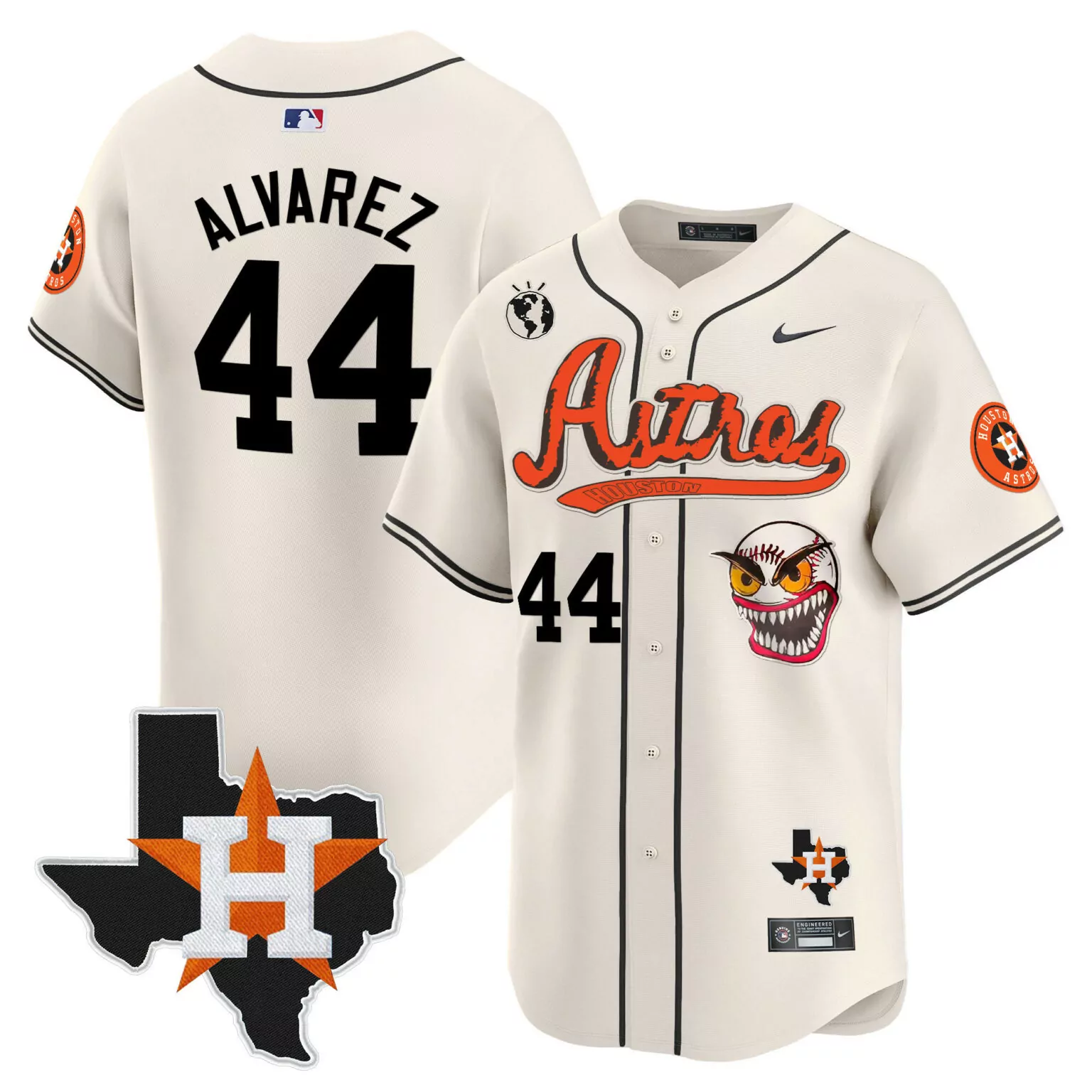 Customizable Cream yordan alvarez houston astros cactus jack style jersey v2 stitched 7105
