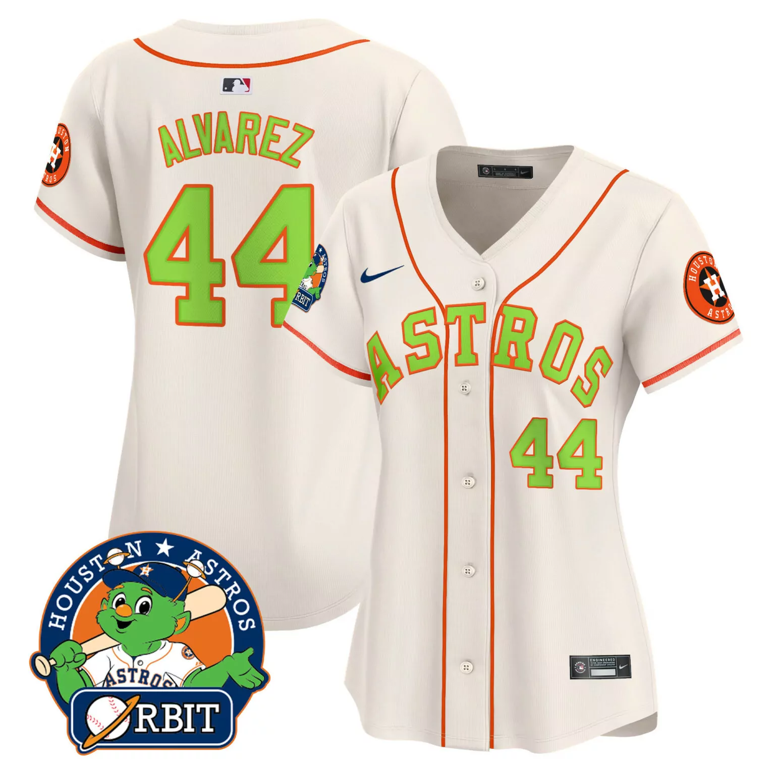 Customizable Cream yordan alvarez houston astros orbit patch jersey v2 all stitched 4017
