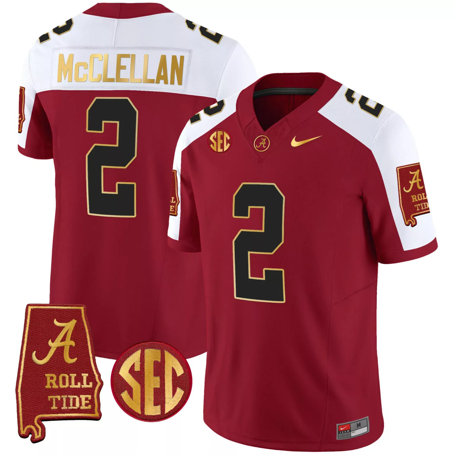 Personalized Crimson alternate jase mcclellan alabama crimson tide gold trim jersey v2 alabama map all stitched 5895