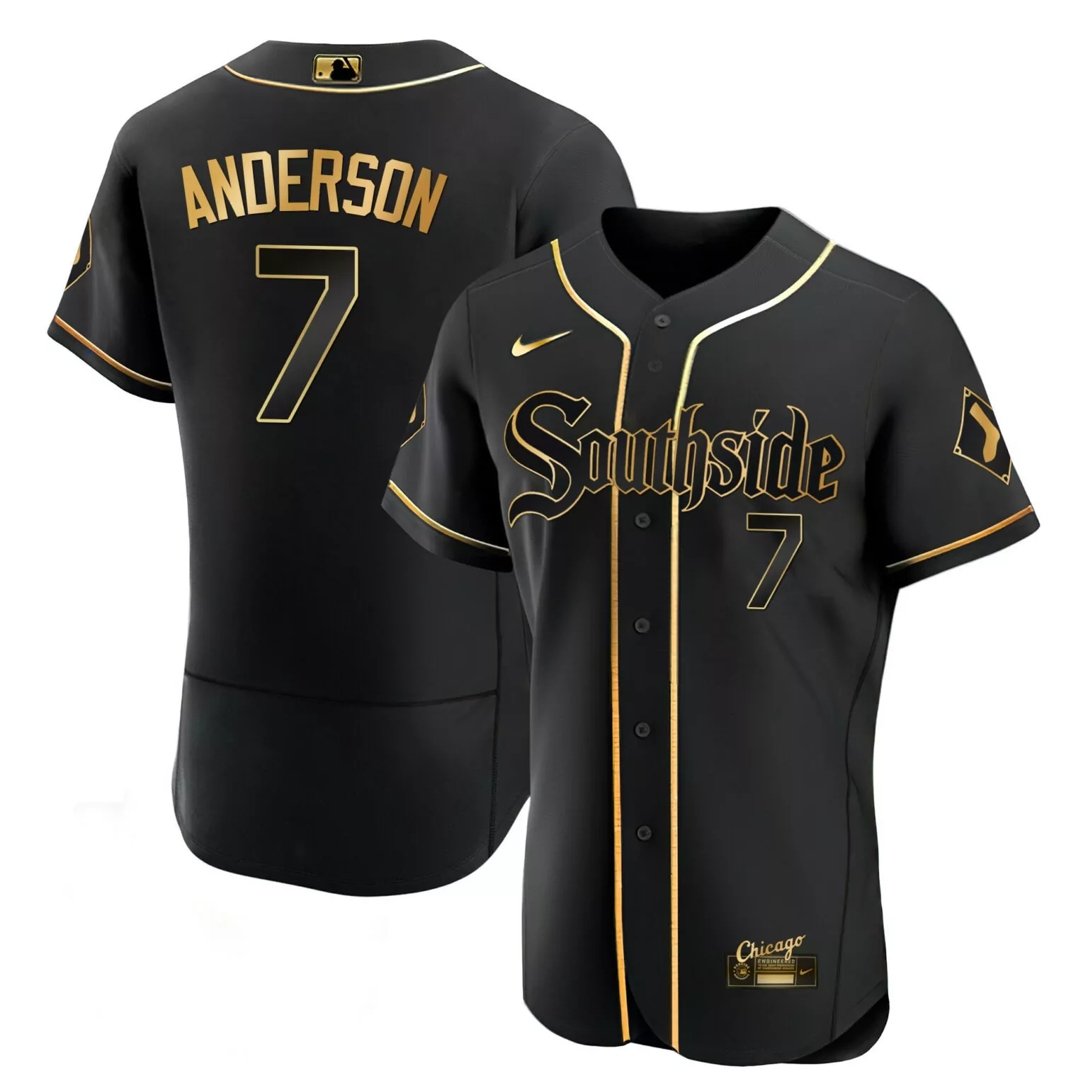 Custom Flex black gold tim anderson chicago white sox black gold jersey all stitched 7308