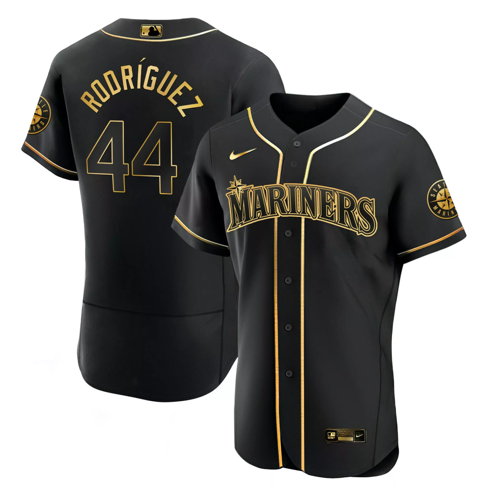 Customizable Flex black julio rodriguez seattle mariners white gold black gold jersey all stitched 4146