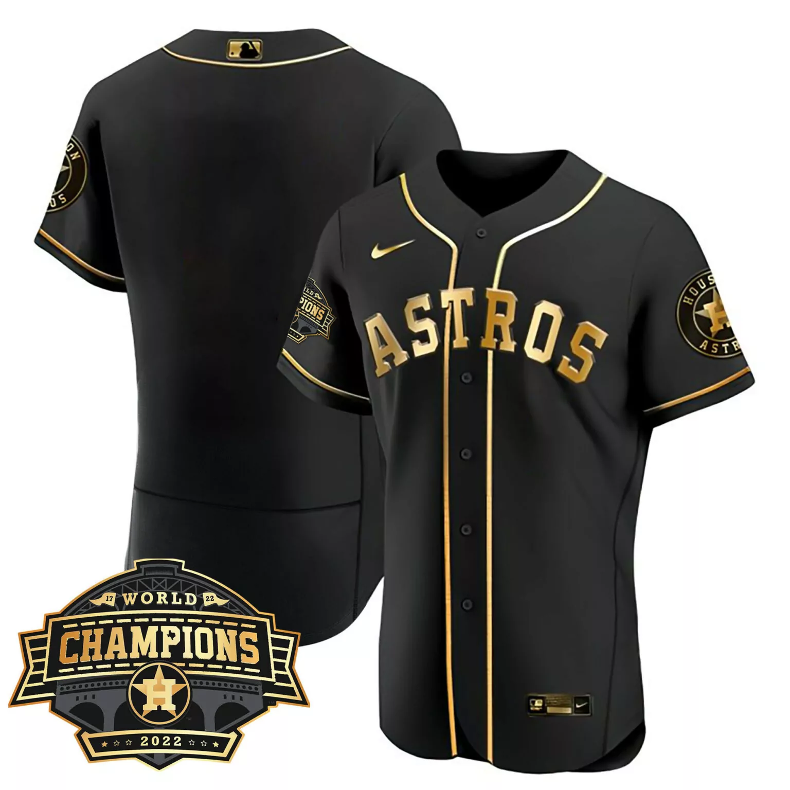 Customizable Flex black team houston astros 2022 world series champions patch jersey all stitched 2818