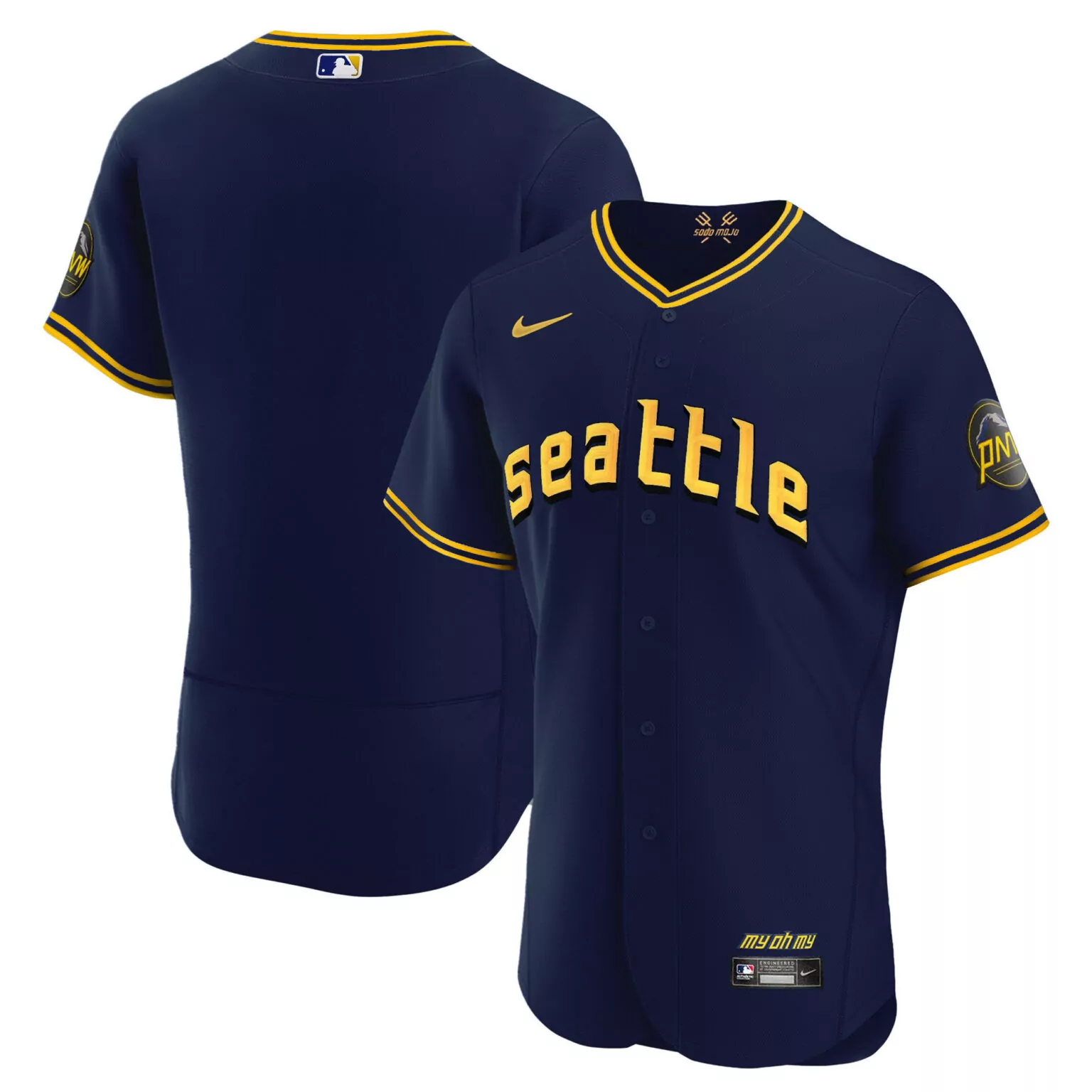 Customizable Flex navy team seattle mariners 2023 city connect collection jersey all stitched 5590