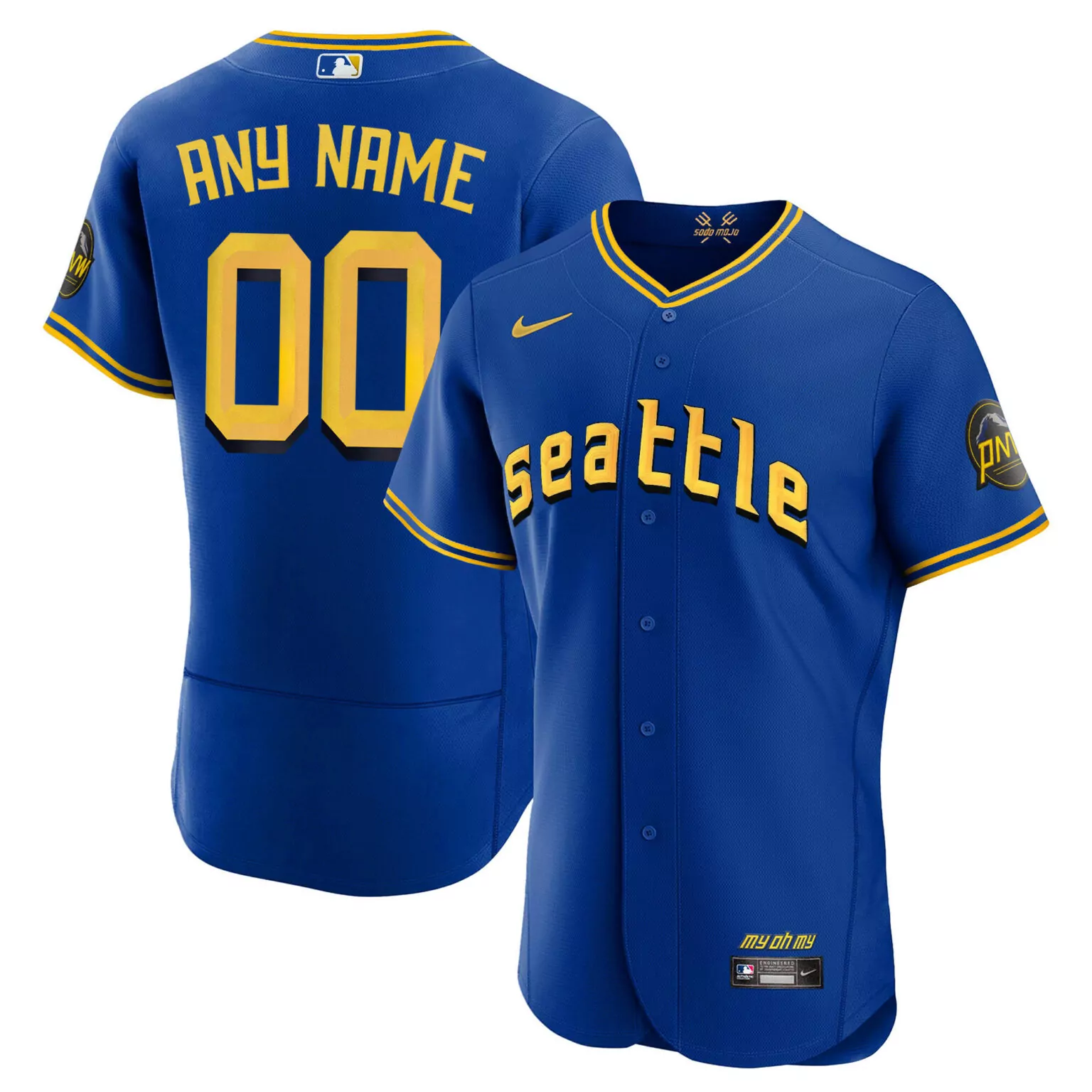 Custom Flex royal seattle mariners 2023 city connect gold custom jersey all stitched 2956