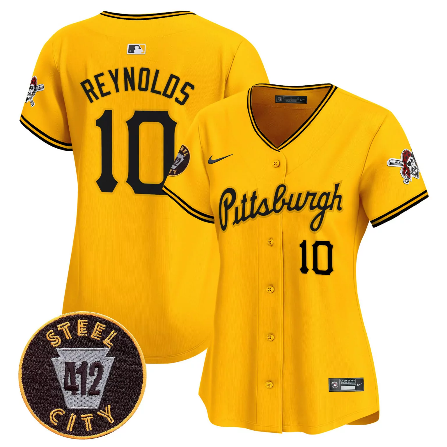 Personalized Gold bryan reynolds pittsburgh pirates 412 patch jersey v4 all stitched 1981
