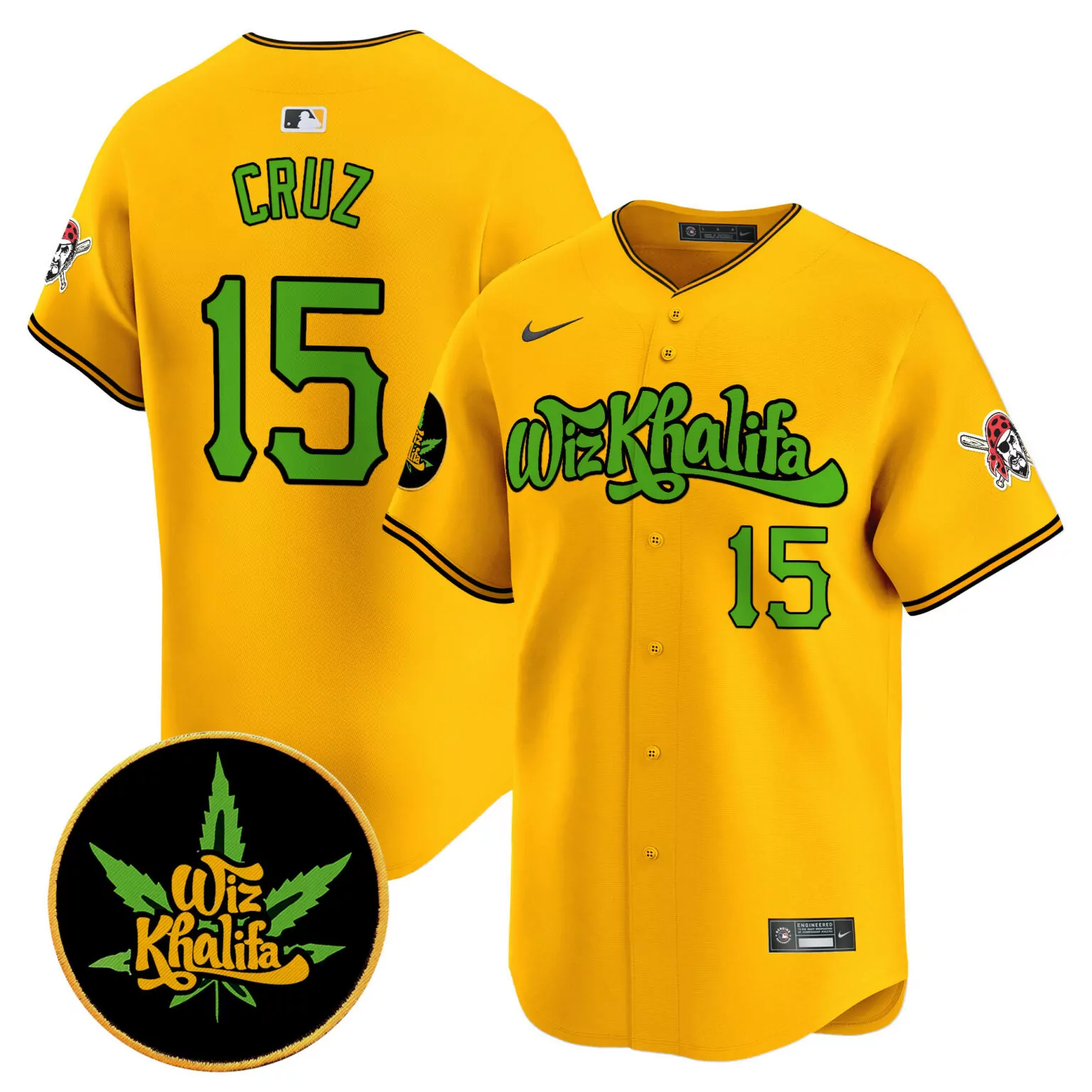 Personalized Gold oneil cruz pittsburgh pirates wiz khalifa jersey all stitched 2679