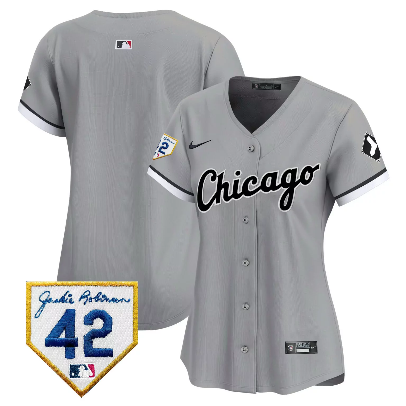 Personalized Gray team chicago white sox 2024 jackie robinson patch jersey all stitched 2895