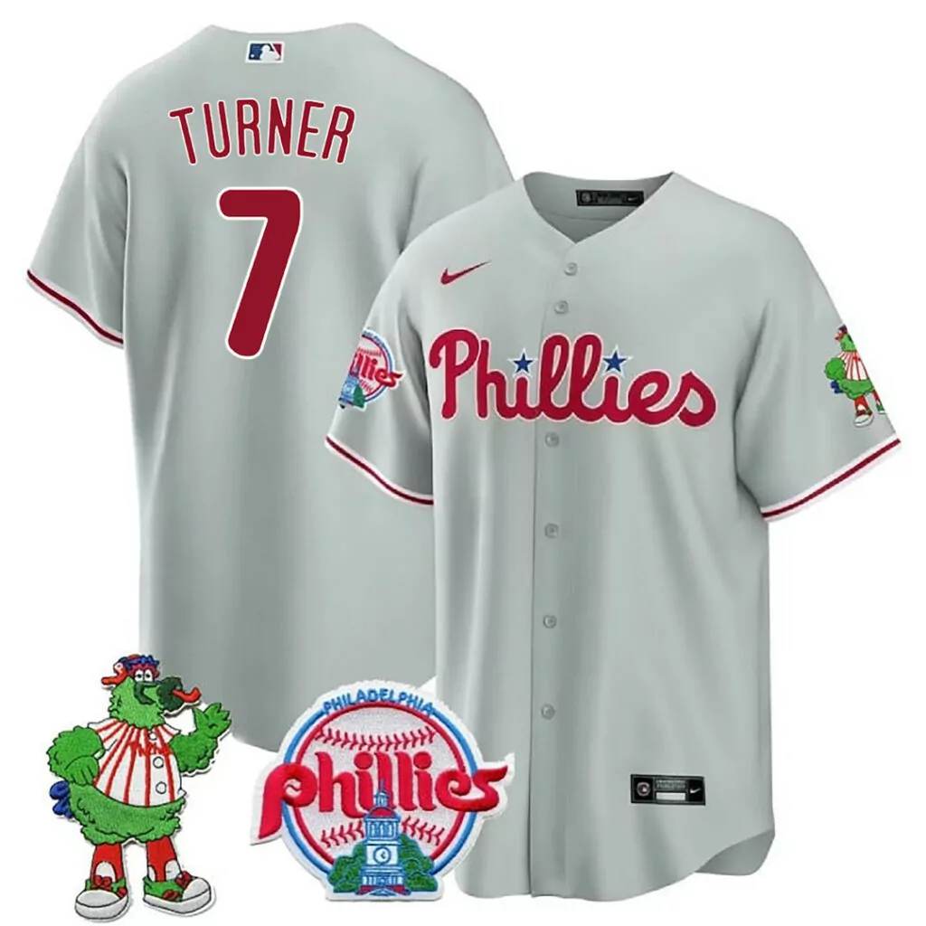 Personalized Gray trea turner philadelphia phillies phillie patch jersey all stitched 3468