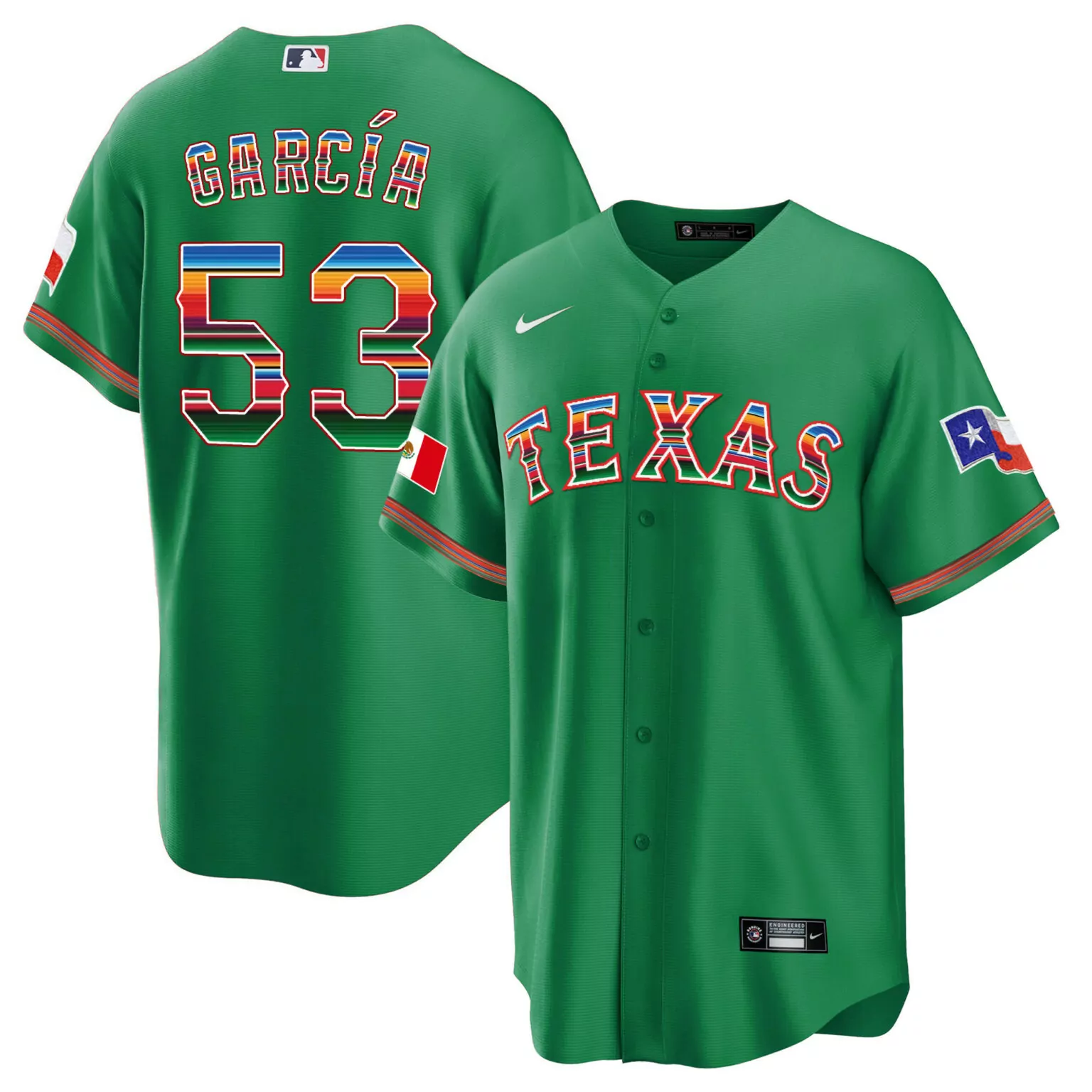 Personalized Green adolis garcia texas rangers mexican heritage night jersey away all stitched 2373
