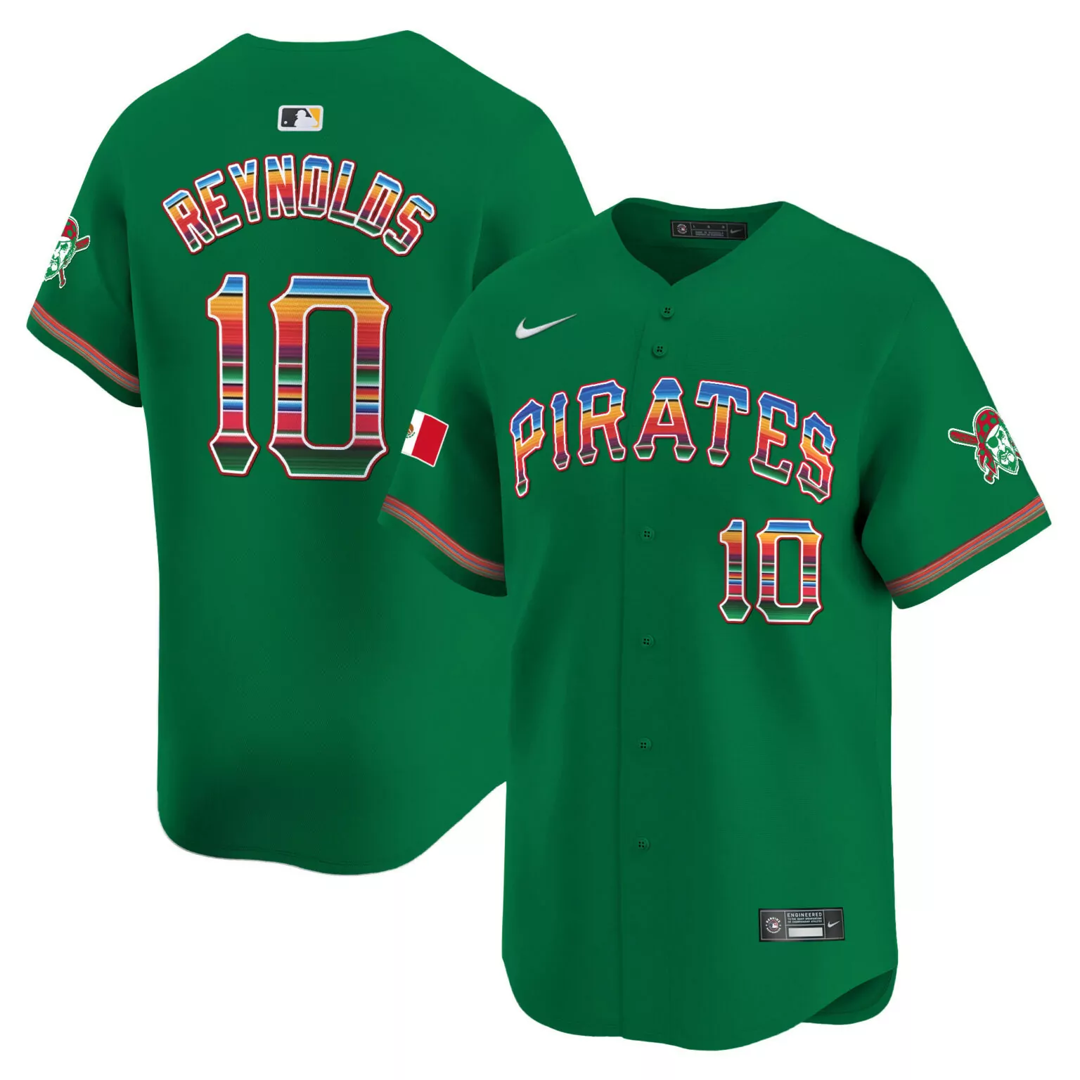 Custom Green bryan reynolds pittsburgh pirates mexico jersey all stitched 7350