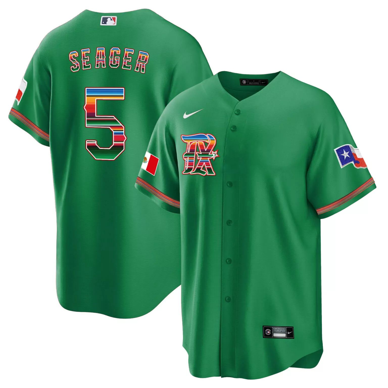 Personalized Green corey seager texas rangers mexican heritage night jersey city connect all stitched 2916