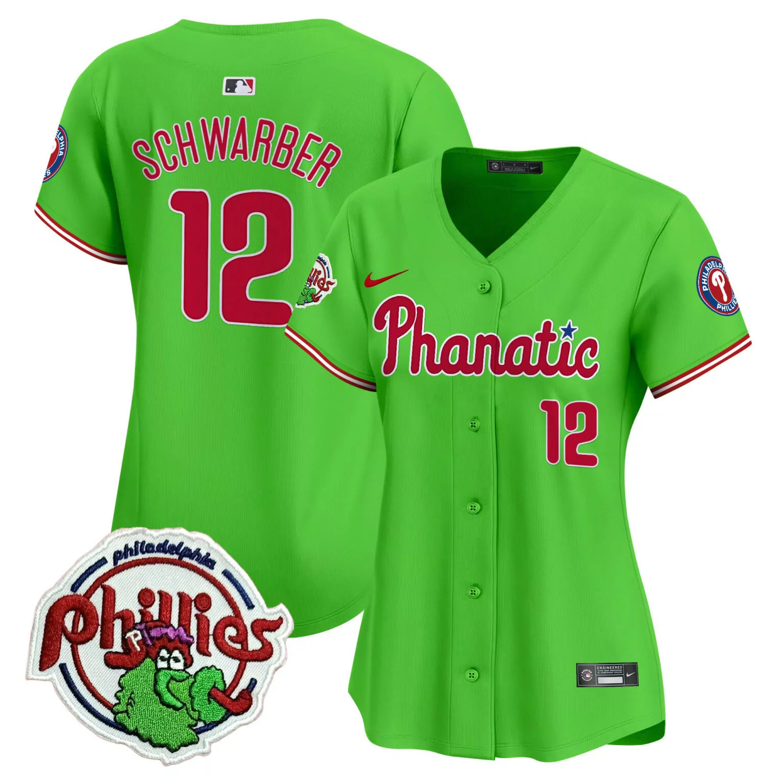 Personalized Green kyle schwarber philadelphia phillies patch jersey all stitched 4967