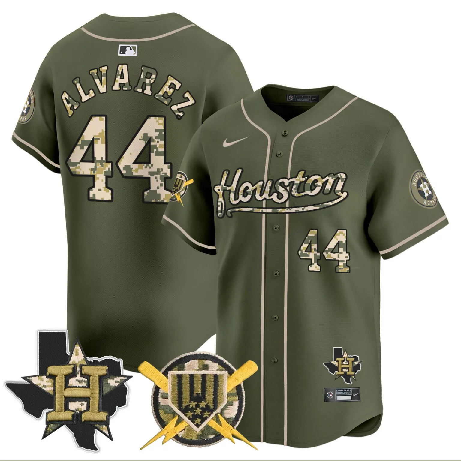 Personalized Green yordan alvarez houston astros armed forces day jersey all stitched 3957