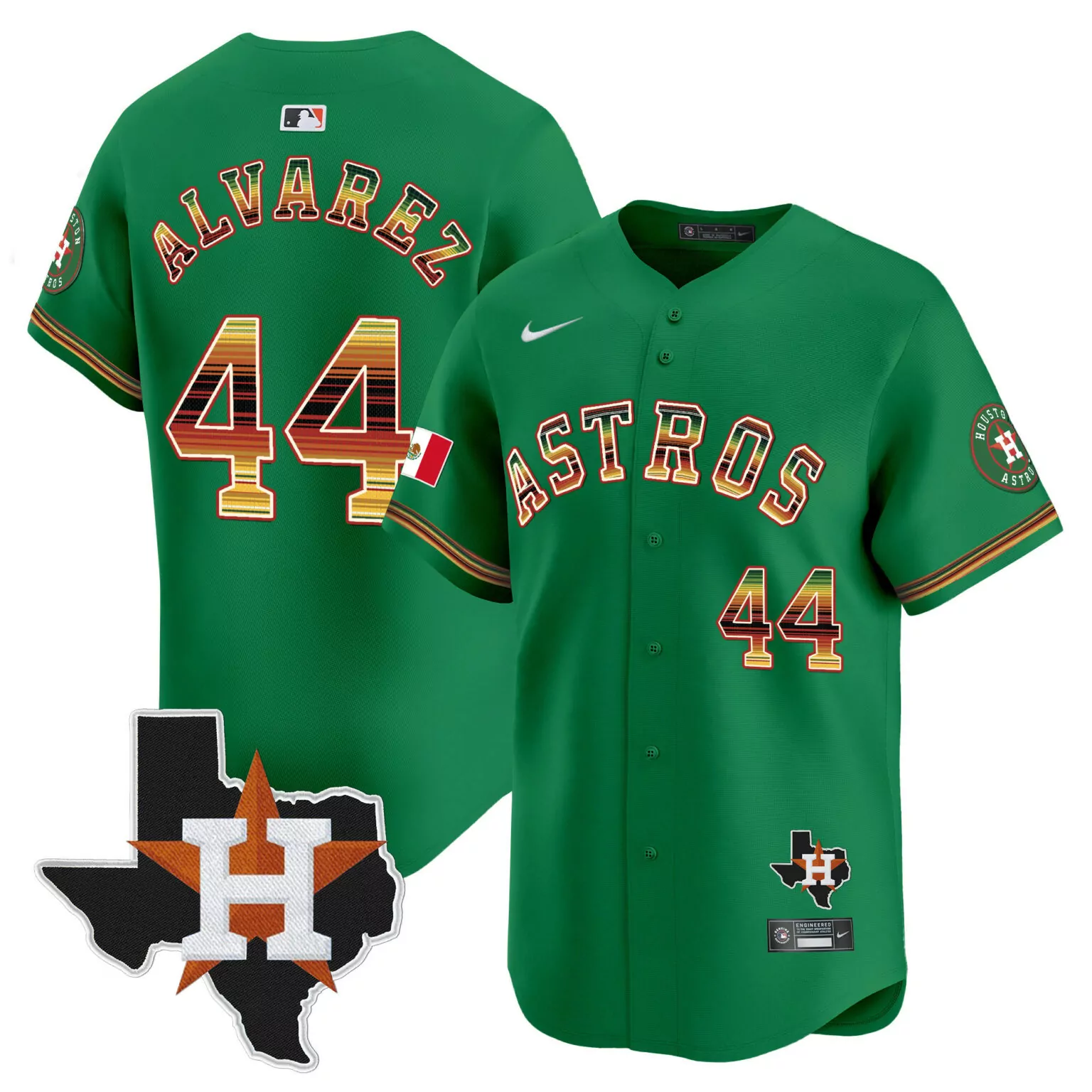 Custom Green yordan alvarez houston astros mexico traditional style jersey all stitched 3026