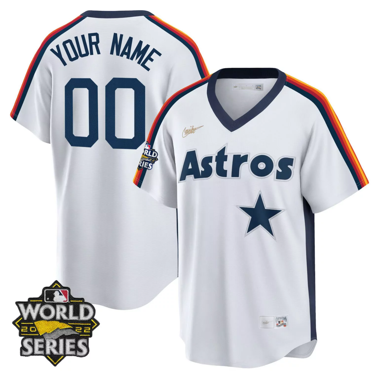Custom Home cooperstown houston astros home cooperstown 2022 world series custom name and number player jersey all stitched 5315