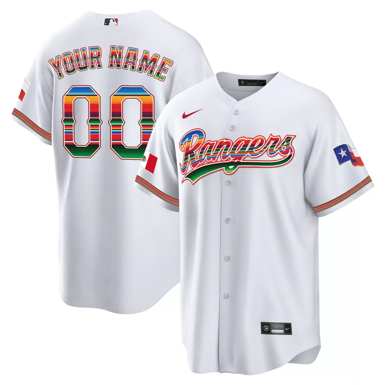 Customizable Home white texas rangers mexican heritage night custom jersey all stitched 6609