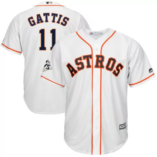 Customizable Houston astros 11 evan gattis white 2017 world series bound cool base player jersey 4960
