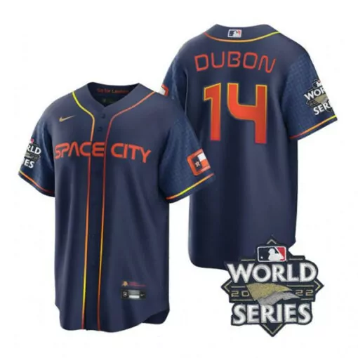 Customizable Houston astros 14 mauricio dubon navy 2022 world series city connect cool base jersey 4849