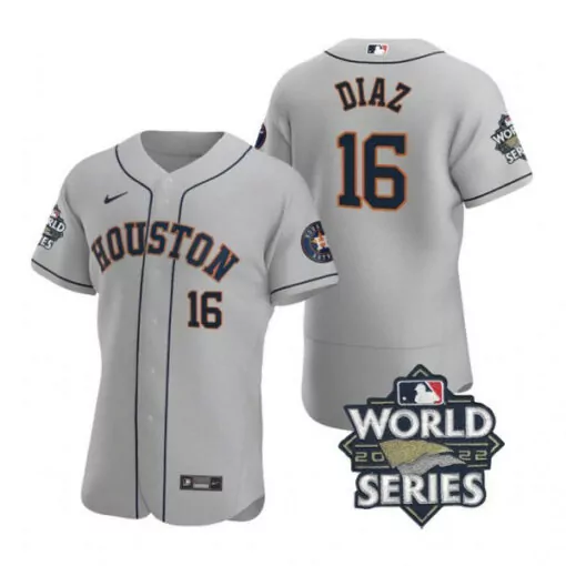 Customizable Houston astros 16 aledmys diaz gray 2022 world series flexbase jersey 3077