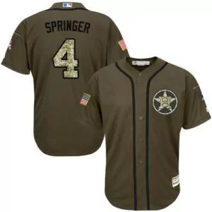 Personalized Houston astros 4 george springer green salute to service stitched jersey 3014