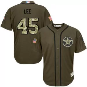 Personalized Houston astros 45 carlos lee green salute to service stitched jersey 7855