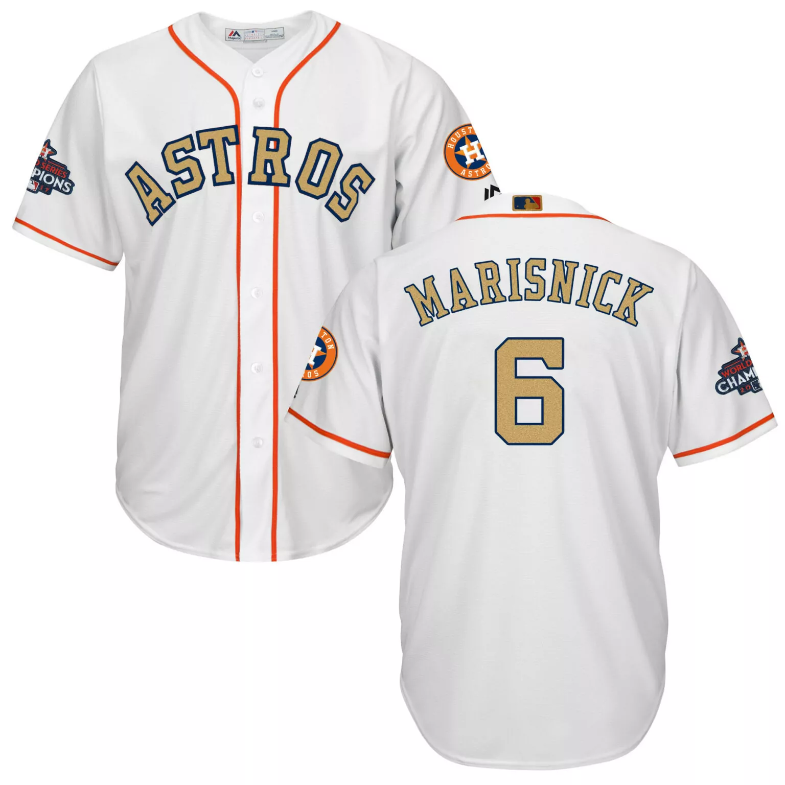 Customizable Houston astros 6 jake marisnick white 2018 gold program cool base jersey 8921